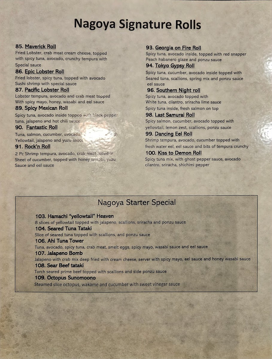Menu Nagoya Japanese Restaurant-5